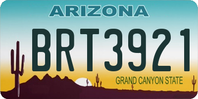 AZ license plate BRT3921