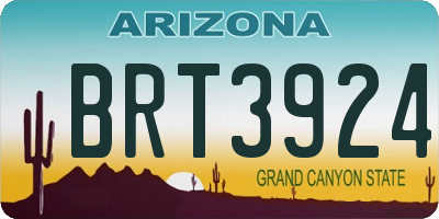 AZ license plate BRT3924