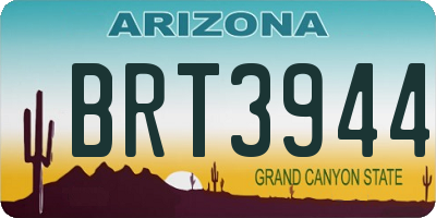 AZ license plate BRT3944