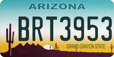 AZ license plate BRT3953