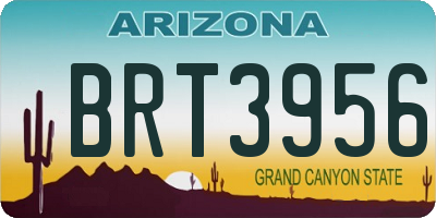 AZ license plate BRT3956