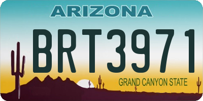 AZ license plate BRT3971