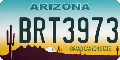 AZ license plate BRT3973