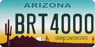 AZ license plate BRT4000