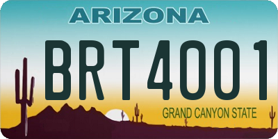AZ license plate BRT4001