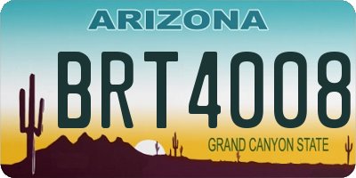 AZ license plate BRT4008