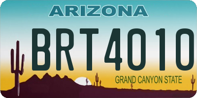 AZ license plate BRT4010