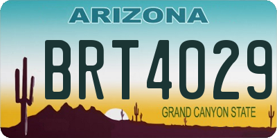 AZ license plate BRT4029