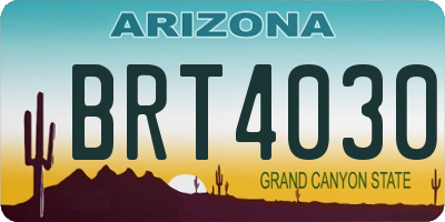 AZ license plate BRT4030
