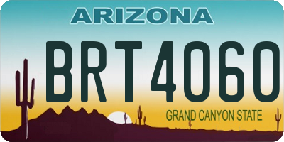 AZ license plate BRT4060