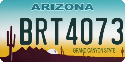 AZ license plate BRT4073