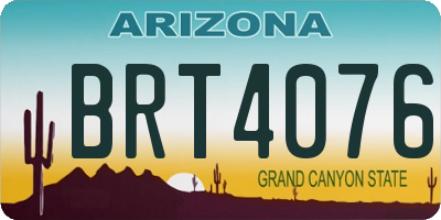AZ license plate BRT4076