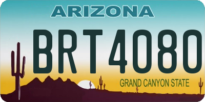 AZ license plate BRT4080