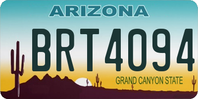AZ license plate BRT4094