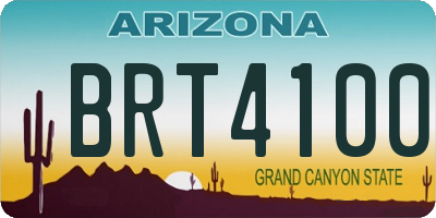 AZ license plate BRT4100
