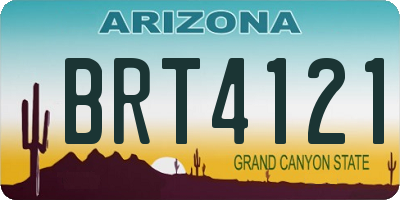 AZ license plate BRT4121