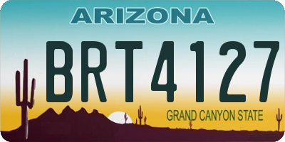 AZ license plate BRT4127