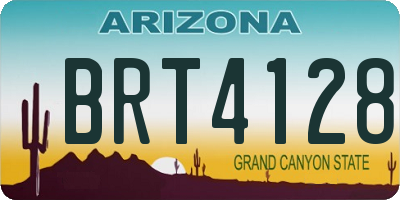 AZ license plate BRT4128