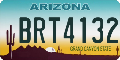 AZ license plate BRT4132