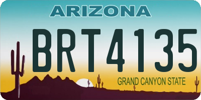 AZ license plate BRT4135
