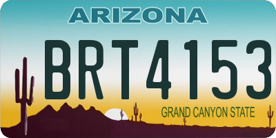 AZ license plate BRT4153