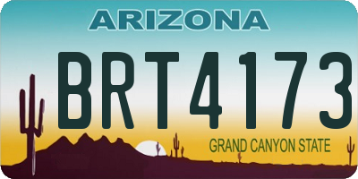 AZ license plate BRT4173