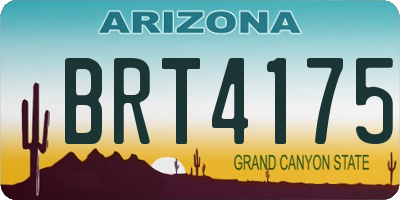 AZ license plate BRT4175