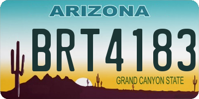 AZ license plate BRT4183