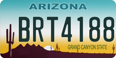 AZ license plate BRT4188