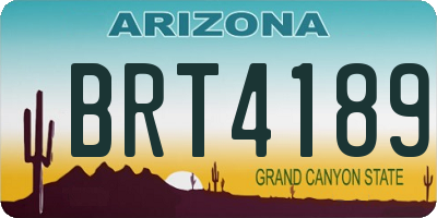 AZ license plate BRT4189