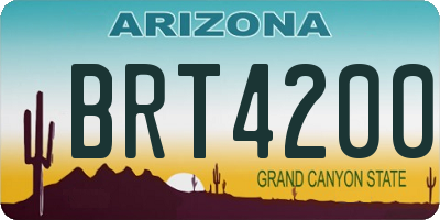 AZ license plate BRT4200