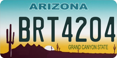 AZ license plate BRT4204