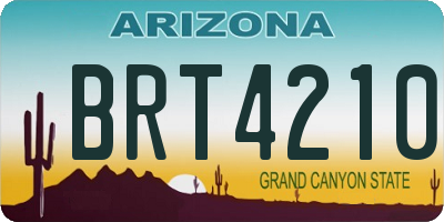 AZ license plate BRT4210