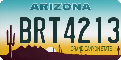 AZ license plate BRT4213