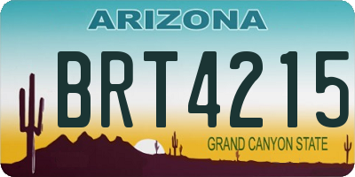 AZ license plate BRT4215