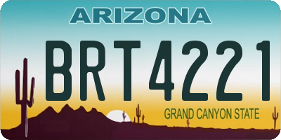 AZ license plate BRT4221