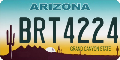 AZ license plate BRT4224