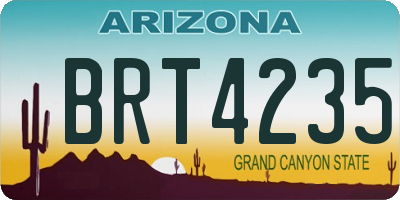 AZ license plate BRT4235