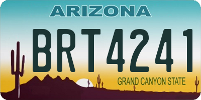 AZ license plate BRT4241