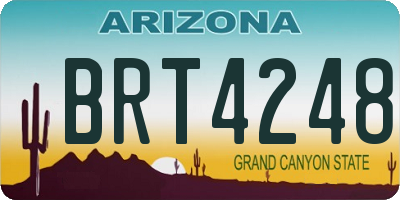 AZ license plate BRT4248