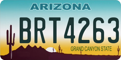 AZ license plate BRT4263