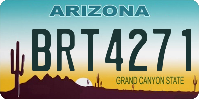AZ license plate BRT4271