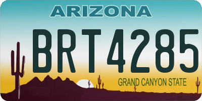 AZ license plate BRT4285