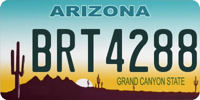 AZ license plate BRT4288