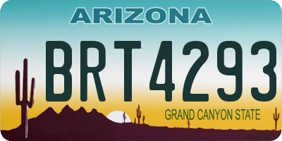 AZ license plate BRT4293