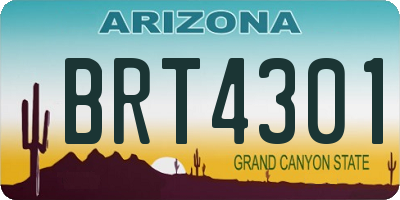 AZ license plate BRT4301