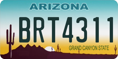 AZ license plate BRT4311