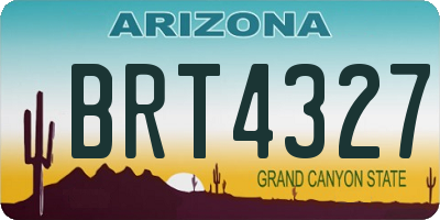 AZ license plate BRT4327