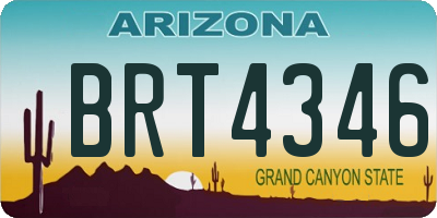 AZ license plate BRT4346