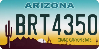 AZ license plate BRT4350